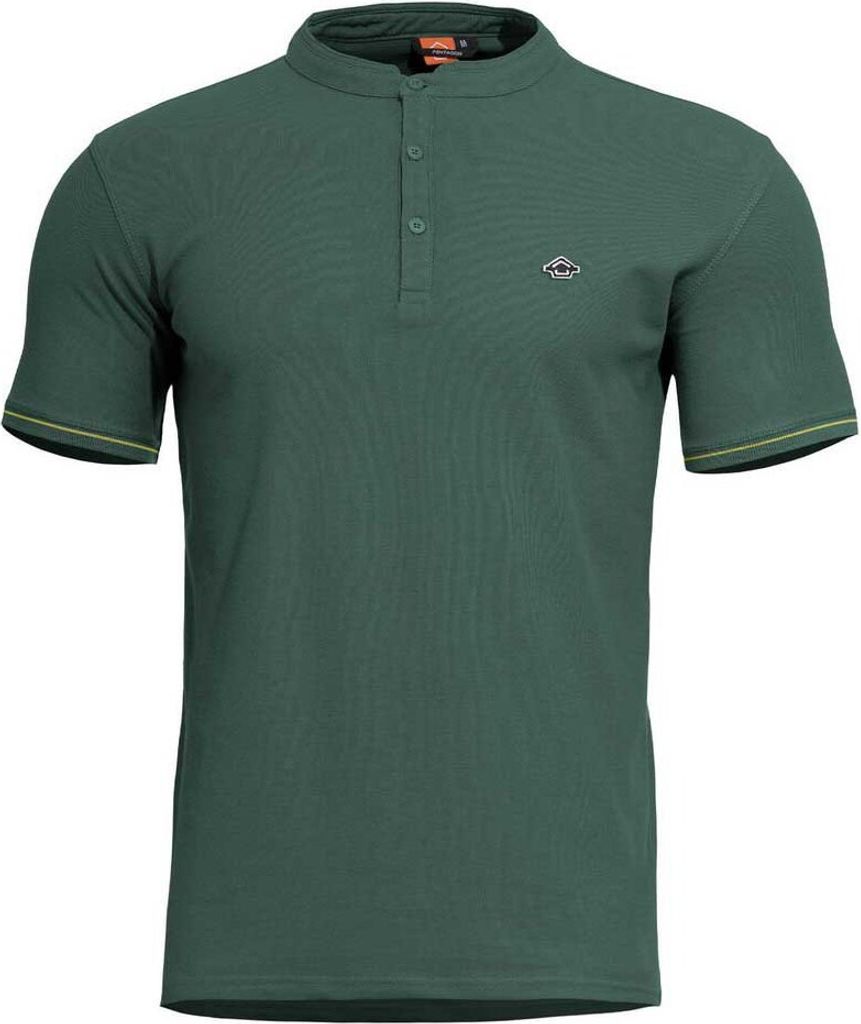 Pentagon Levantes Henley Stripes Kurzarm-poloshirt Grün L Grün L