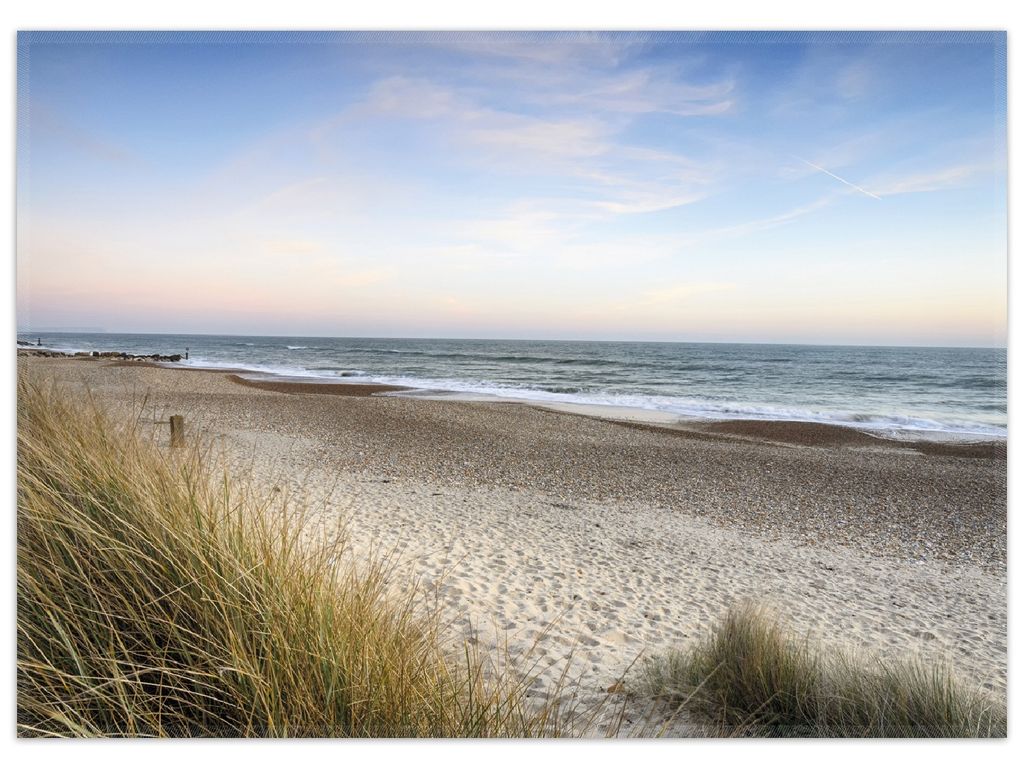 Wallario Premium Teppich, Größe 50 x 70 cm, Strandspaziergang im Urlaub an der Ostsee