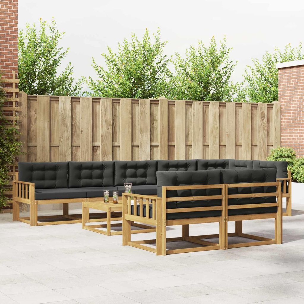 Möbel Outdoor-Sofagarnitur 9 pcs Weiß und Anthrazit 79 x 79 x 37 cmGartensofas - Gartensofas c2707
