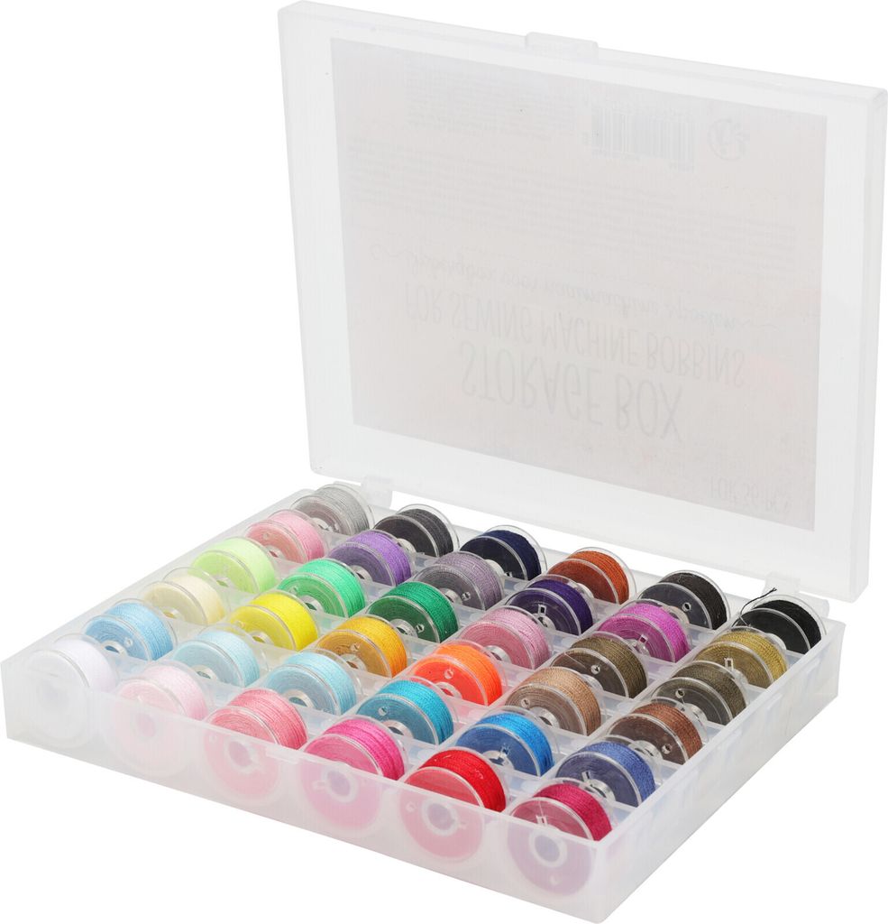 Nähzubehör Spulen Spulenset Nähkasten Nähset Nähzeug Nähfaden Nähgarn 36tlg 8420