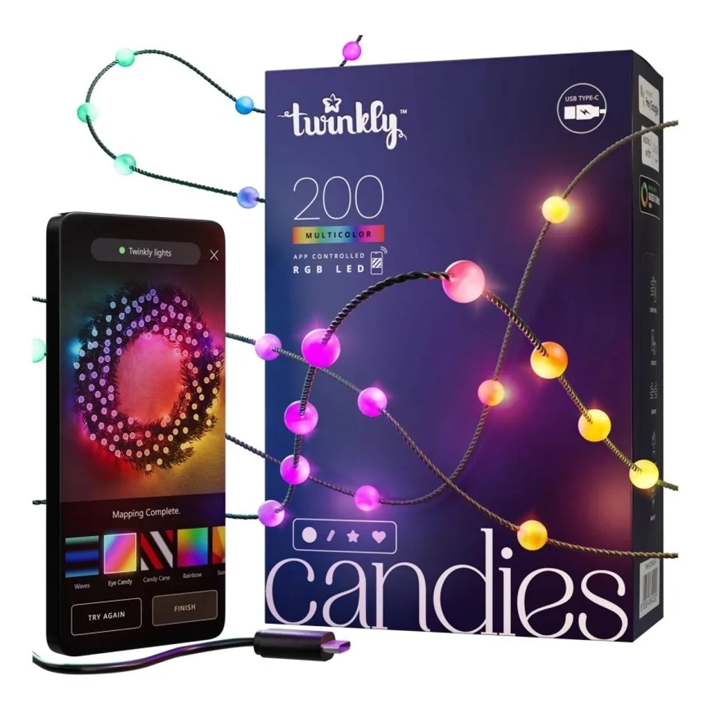 Twinkly Strings USB-C Pearls Guirlande LED Connectée Wi-Fi Bluetooth - 8