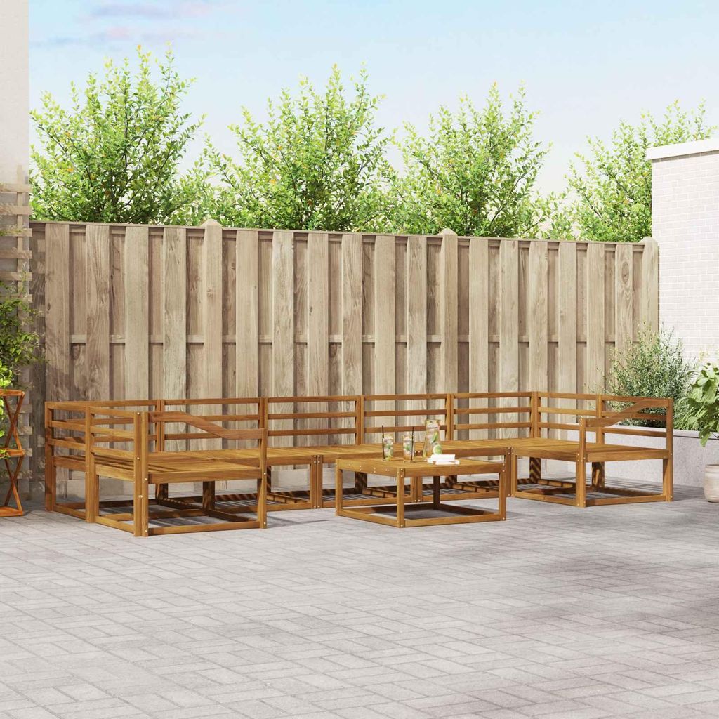 Outdoor-Sofagarnitur (8 pcs)- CLORIS - Natur Massivholz Akazie - Gartensofas C43
