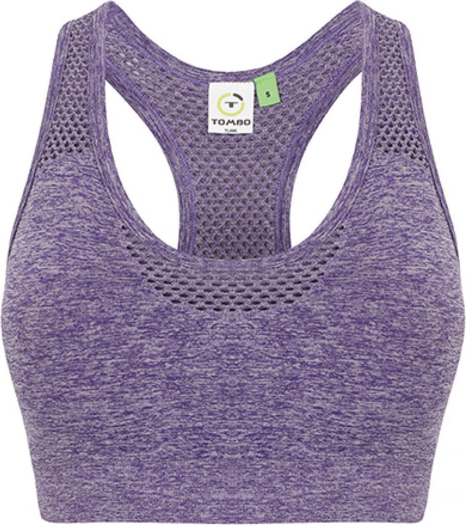 Tombo TL696 | Damen Top Ladies` Seamless Crop Top - Farbe: Purple Marl - Größe: M
