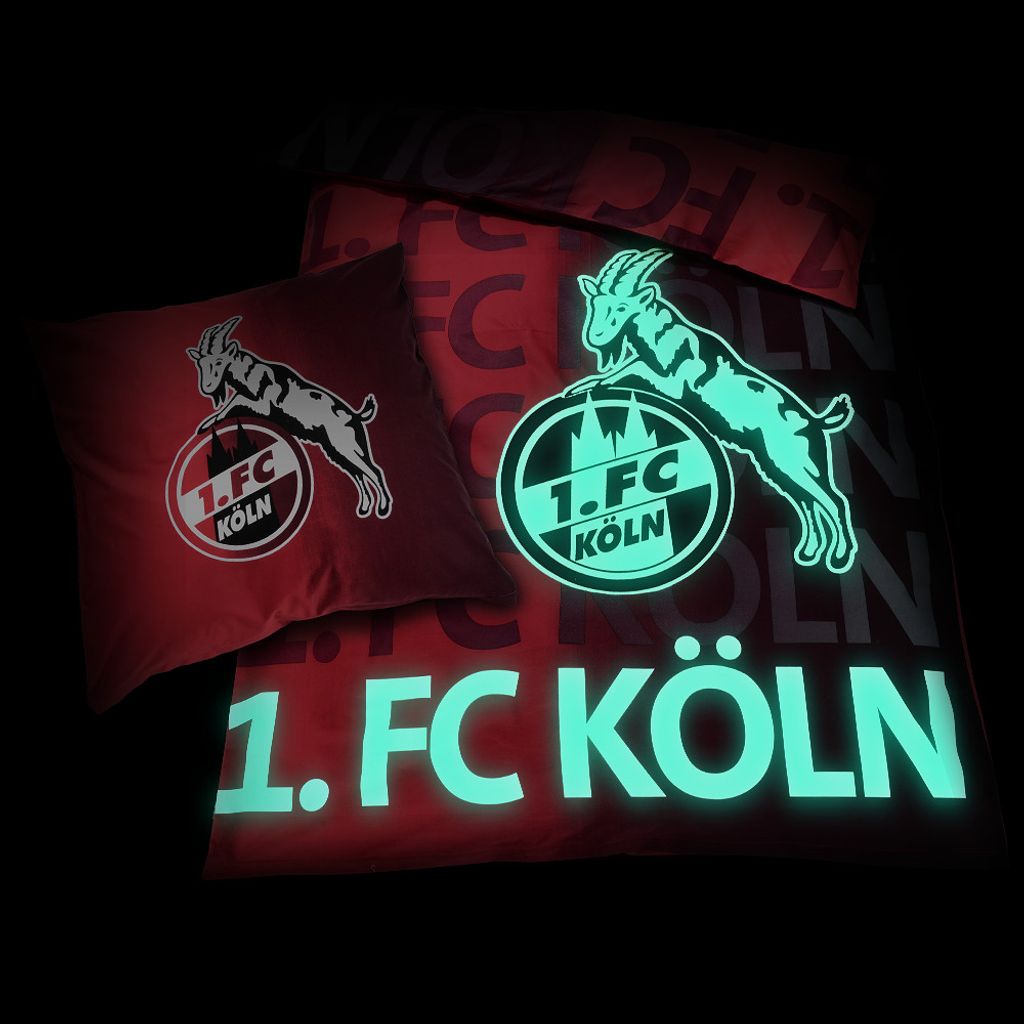 80*80 cm 1 FC Köln Bundesliga Bettwäsche Set "leuchtend" 135*200 cm 