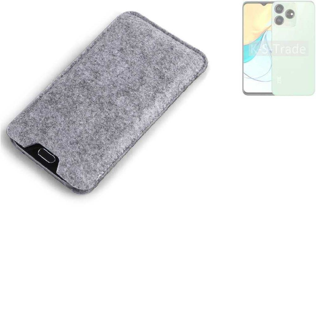 K-S-Trade Filz Handyhülle kompatibel mit ZTE Blade V50 Design 4G Schutzhülle Filztasche Filz Tasche Case Sleeve Handy Hülle Filzhülle grau
