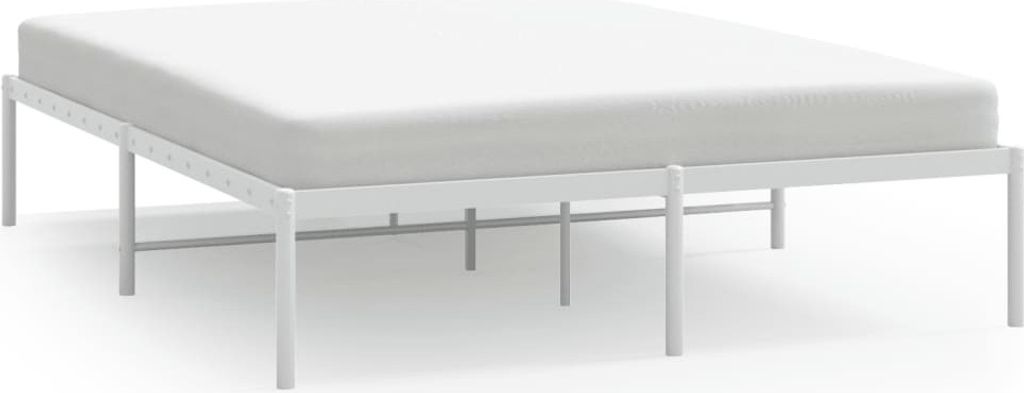 vidaXL Rama łóżka metalowa biała 140x200 cm Zdjęcie produktu 
