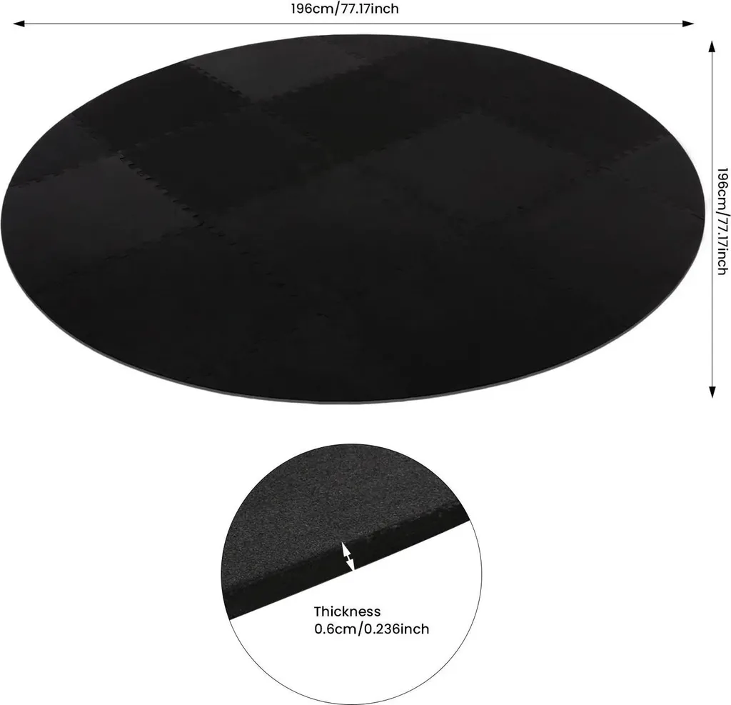 Whirlpool & piscina - Tappetino protettivo/protezione per il pavimento - 196 cm x 6 mm - PVC - Per uso esterno - Nero