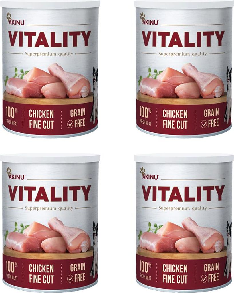Akinu VITALITY Kuře jemně krájené konzerva pro psy 4 x 400 Obrázek produktu 