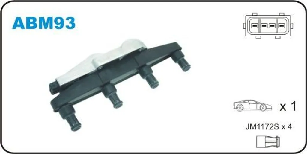 Bobina d'accensione JANMOR ABM93 | Compatibile Skoda 047905104 | Offerta