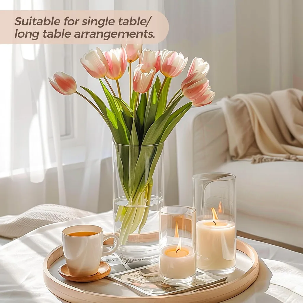 Petit vase en verre set de 6 : Solution déco pour centres de table chic - 4