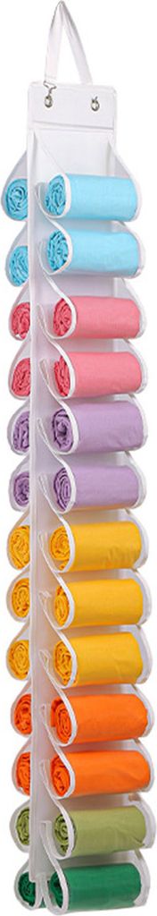 Hängende Tasche zur Aufbewahrung von Yoga-Kleidung, 26 Fächer, Schrank, Kleidungsstück zum Aufhängen, Legging-Organizer, Kleideraufbewahrungsl...