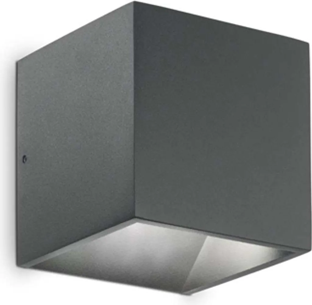 Applique 7X7 Cm Led 4W 3000K Doppio Fascio Luce Alluminio Antracite Serie Rubik
