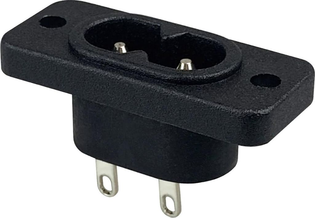 Gniazdo IEC C8, 250V/2A z 2-otworową ramką montażową Zdjęcie produktu 