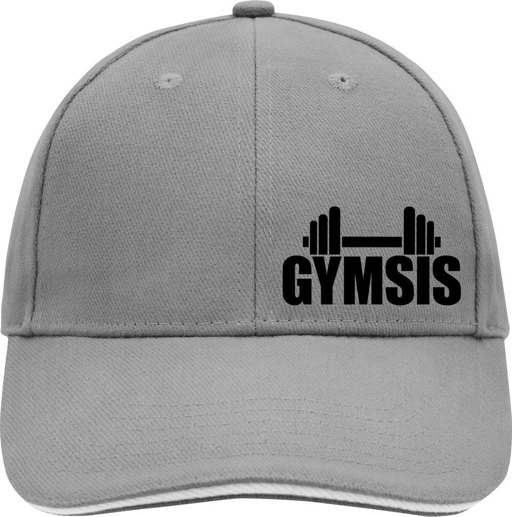 Huuraa Cappy Mütze Gymsis Hantel Dark Grey/White Baumwolle 6-Panel Kappe Geschenkidee
