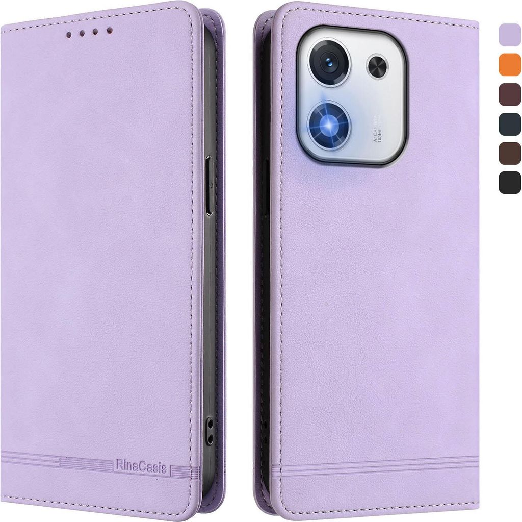 Hülle für Honor X70i, Retro Kunstleder Ständer Klapphülle mit Kartenfächer und Magnetische Violett