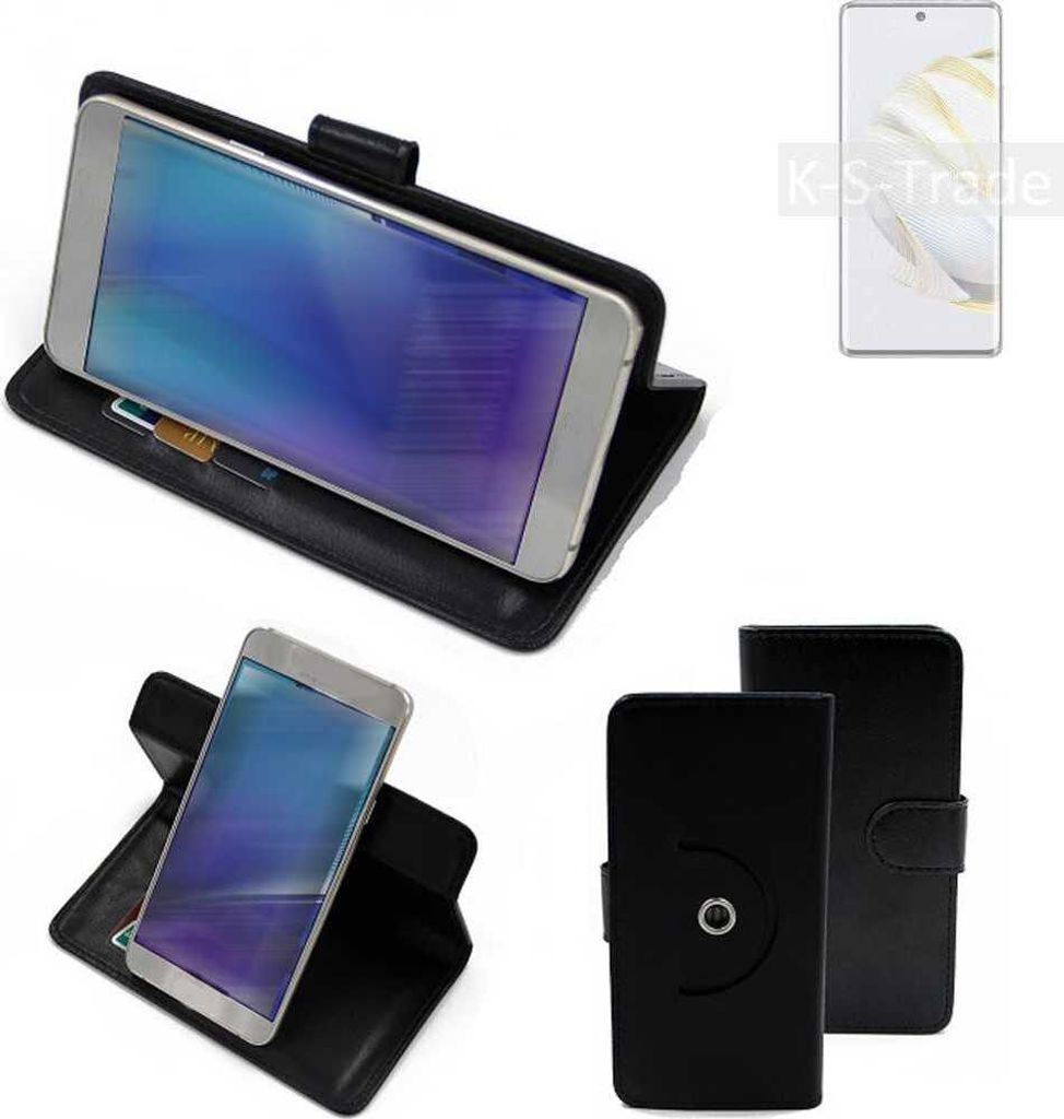 K-S-Trade Case Schutzhülle Handyhülle kompatibel mit Huawei nova 10 Flipcase Smartphone Cover Handy Schutz Tasche Klapphülle Walletcase schwarz
