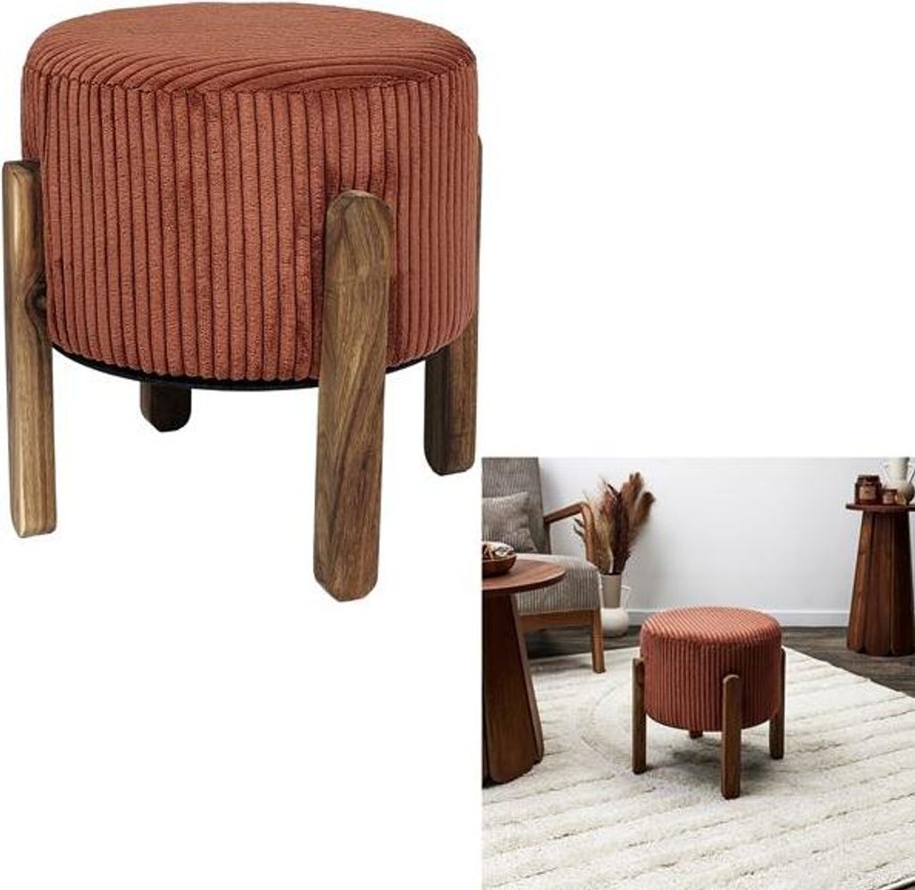 Hocker Côtelé Scott Terrakotta M2 - Home Deco Factory