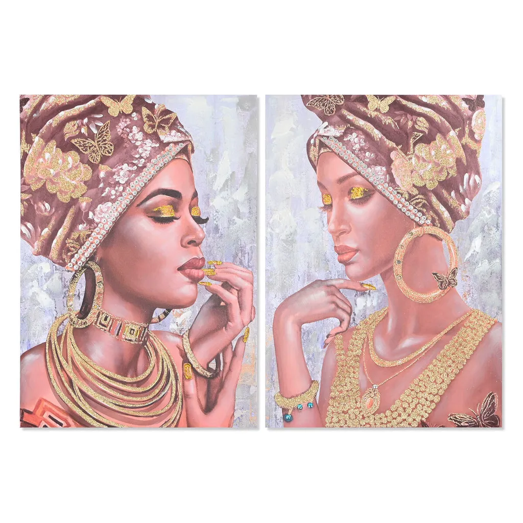 Set 2 Tableaux Africains 70x100 cm en Toile - Style Colonial Chic