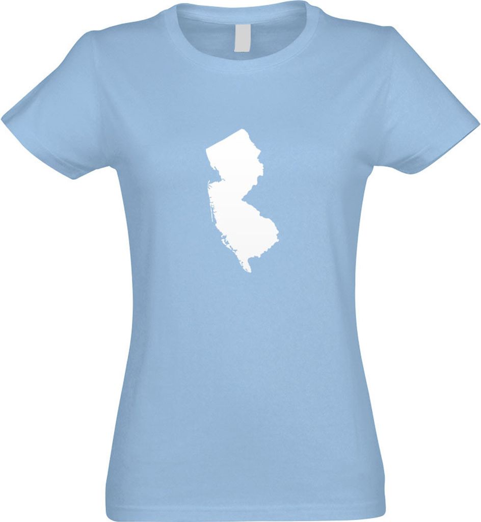 Kiwistar - T-Shirt tailliert - Damen - himmelblau - USA - Bundesstaat - New Jersey - mit Motiv Bedruckt - Funshirt Design - Sport - Freizeit - Dame...