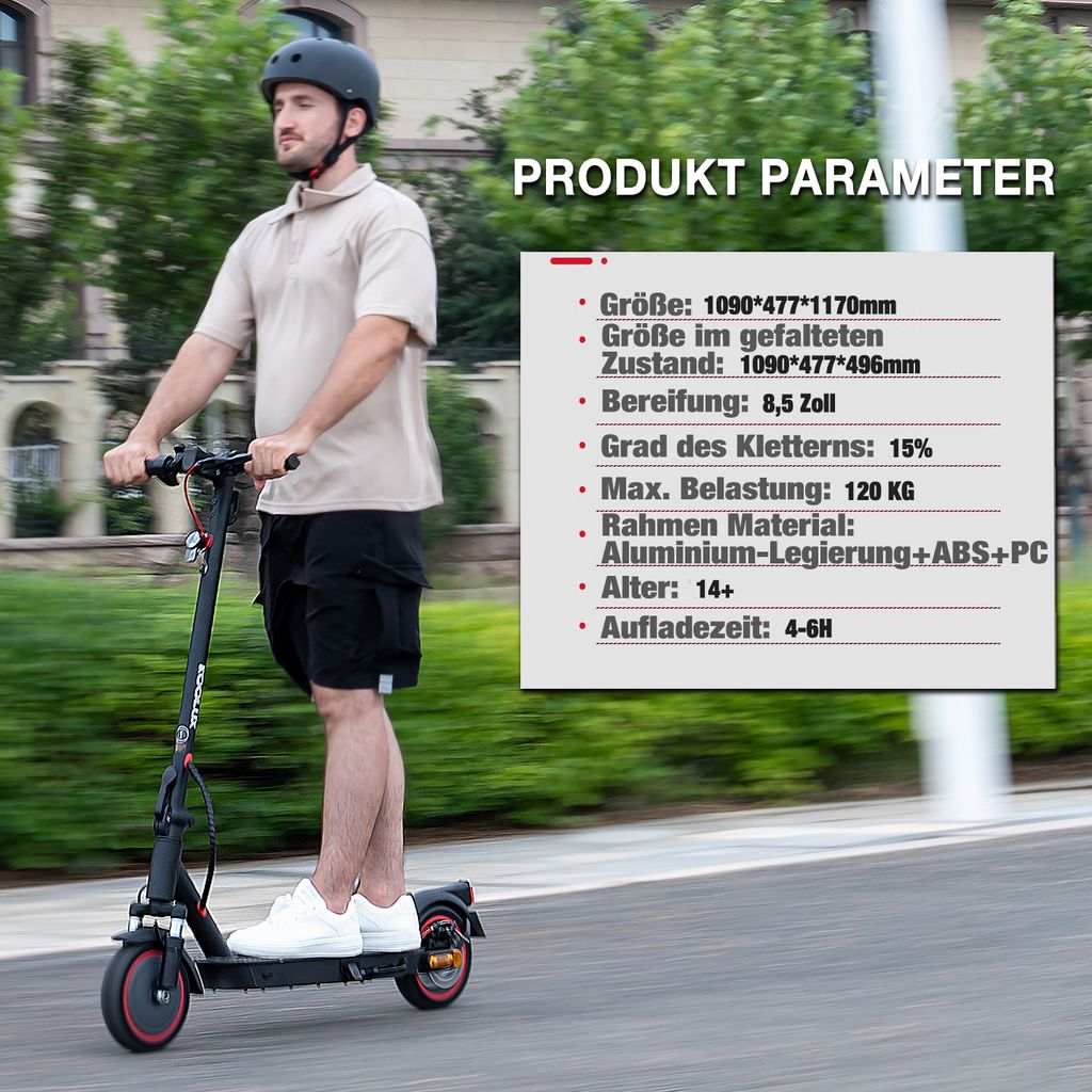 8.5" E-Scooter mit Straßenzulassung Elektroscooter APP Produktbild 7