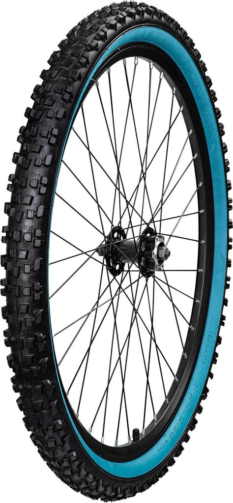 Komplettrad Felge mit Reifen Mountainbike Felgen Laufradsatz Fahrrad Laufrad schwarz/türkis 26 x 2,35" Vorderrad