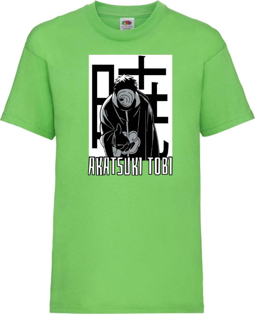 Kinder T-Shirt Japan Animation Manga Anime Comics Naruto Akatsuki Tobi Var-029, 7-8 Jahr - 128 / Lime