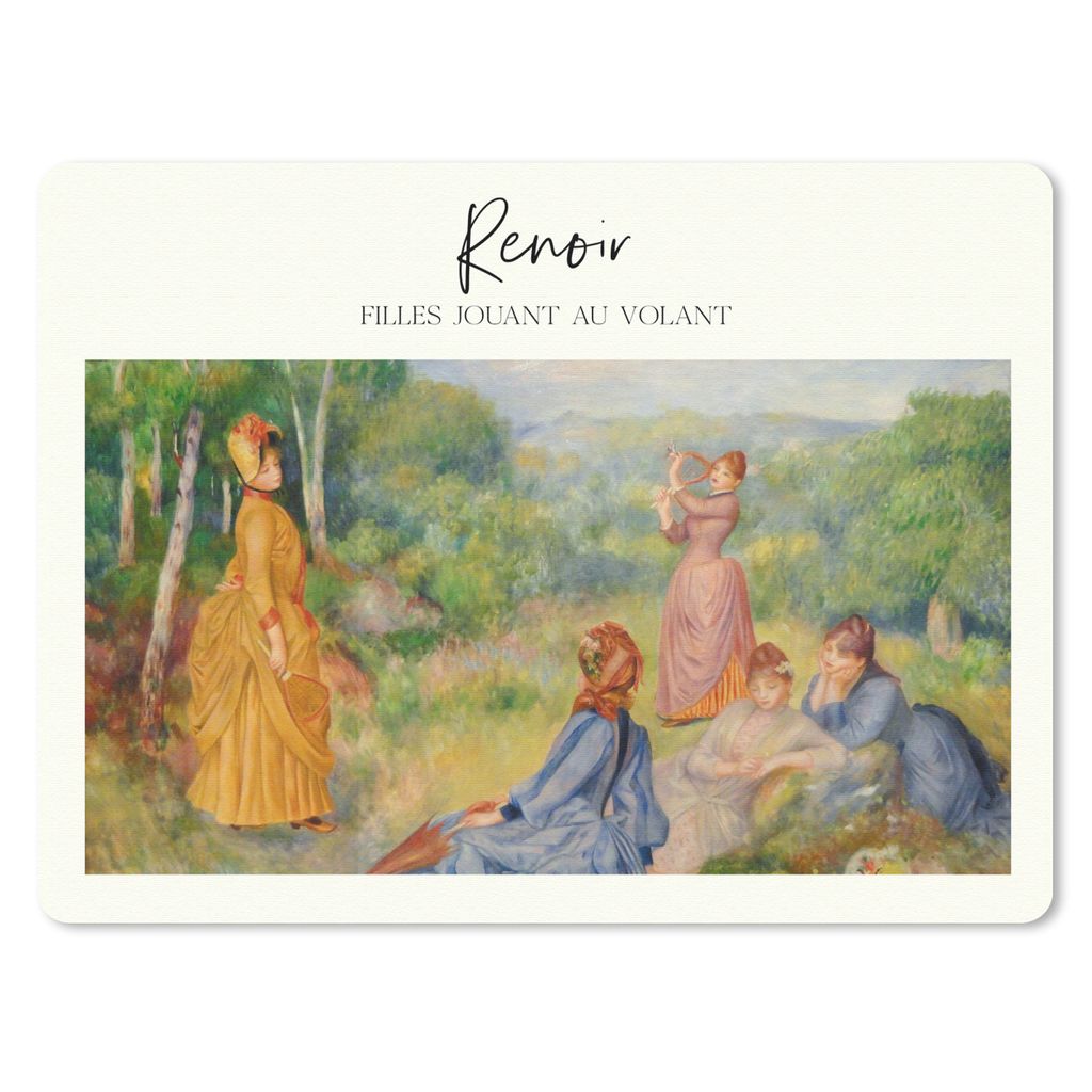 MuchoWow Mauspad Mousepad Filles Jouant au volant - Renoir - Gemälde 23x19 cm - Mousepads - Maus Mat - Pad - Mausunterlage - Schreibtischunterla...