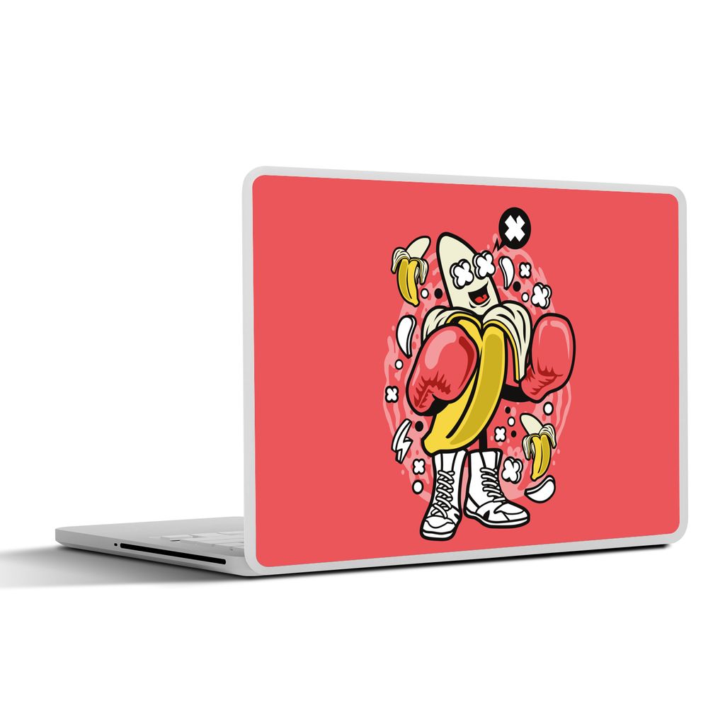 MuchoWow Laptop Aufkleber Sticker Cover Boxen - Banane - Jahrgang 25x18 cm - Laptop-Deko