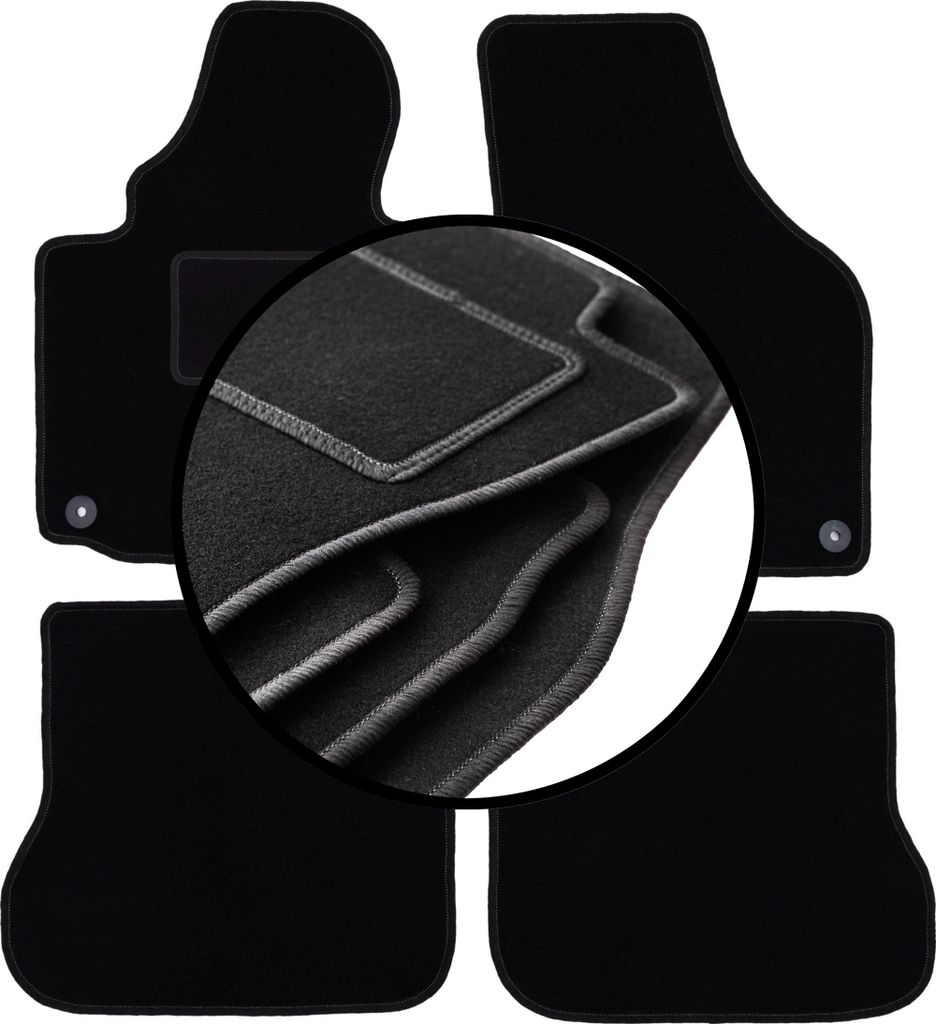 Komplettset Veloursmatten für: Volkswagen Caddy 2K 2FL Minivan (2013-)
