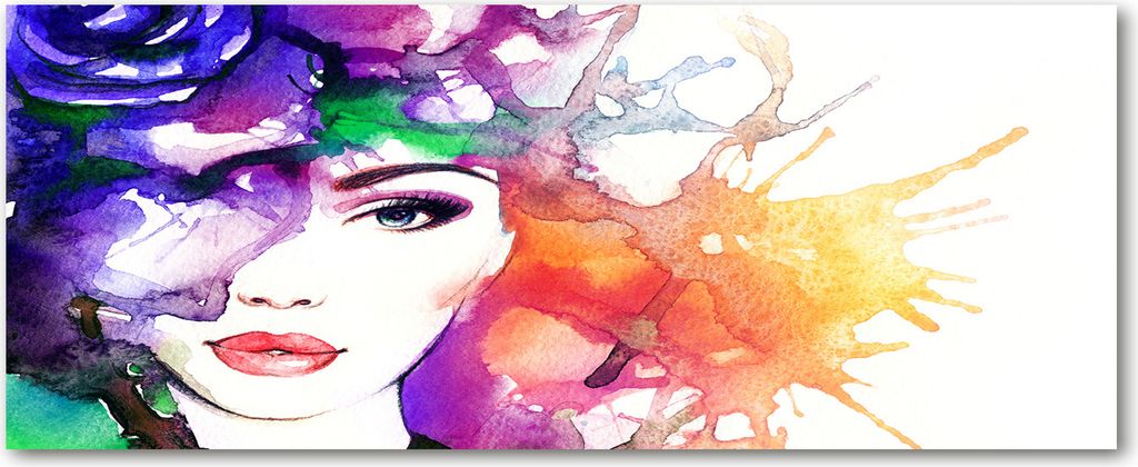 Tulup Leinwandbild - 125x50 cm - Wandkunst - Drucke auf Leinwand - Leinwanddruck - Kunst: modern & klassisch - Mehrfarbig - Portrait einer Frau