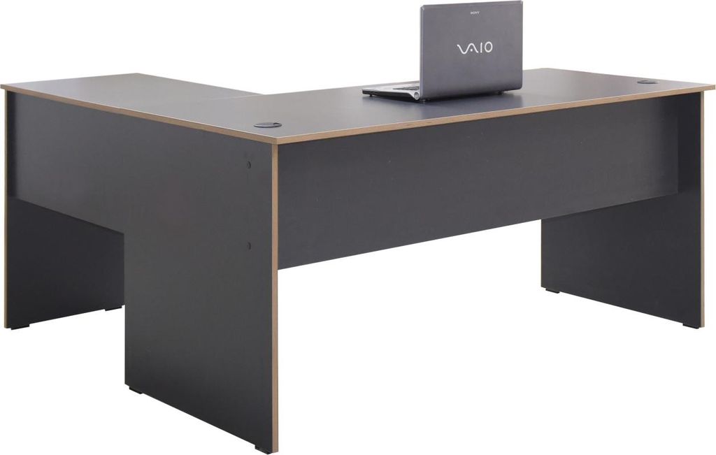 Univerzální rohový psací stůl CORNO, antracit/dub Obrázek produktu 