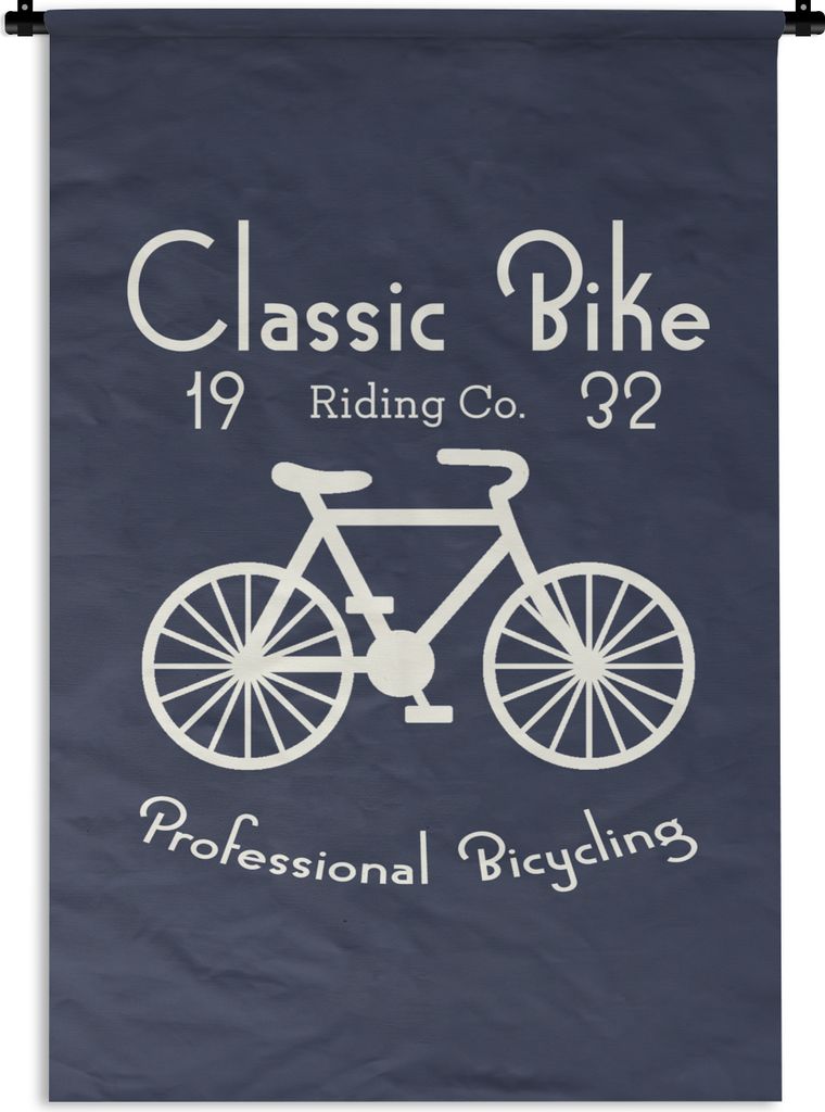 MuchoWow Wandteppich Wandbehang Jahrgang - Fahrrad - Text 90x135 cm Tapisserie Dekoration Wandtuch - Baumwolle - Wandskulptur