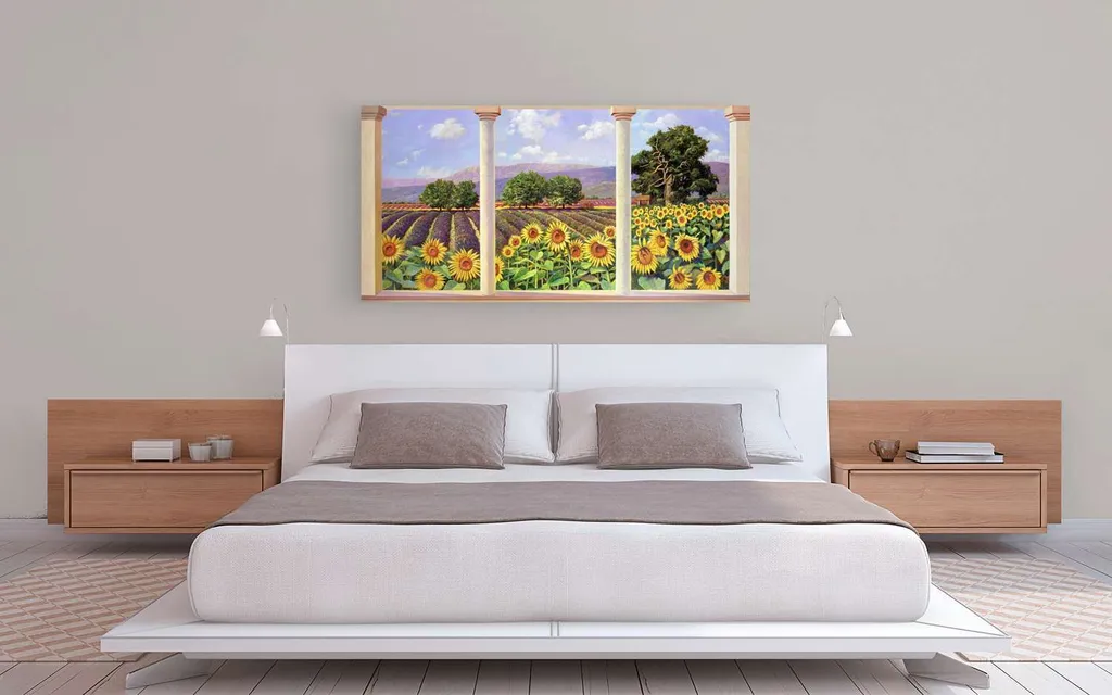 Quadro su Tela Girasoli 70x35 Andrea Del Missier - Telaio 4cm e Fine Art - 3