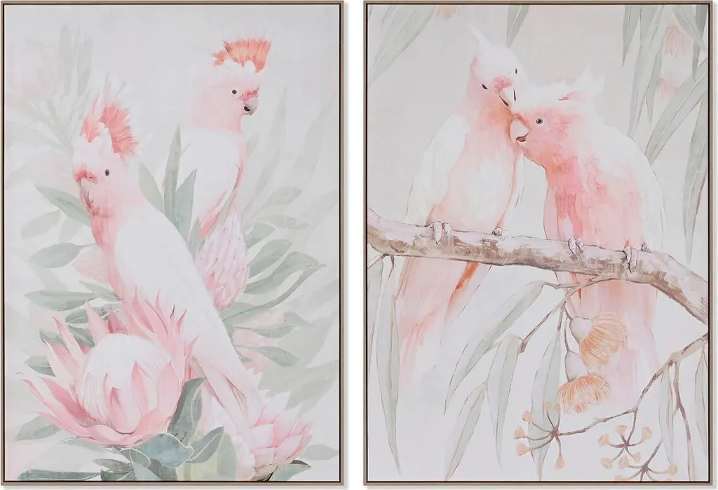 Tableau Tropical Géant Perroquet 100x140cm Home ESPRIT - Toile de Qualité