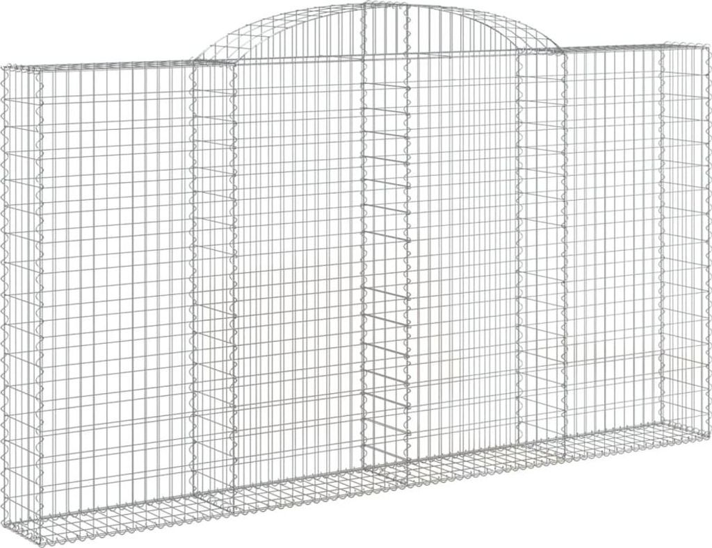 vidaXL Gabione mit Hochbogen 300x30x160/180 cm Verzinktes Eisen