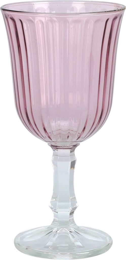 Wijnglazen roze ribbel 240ml doos a 6 Produktbild 