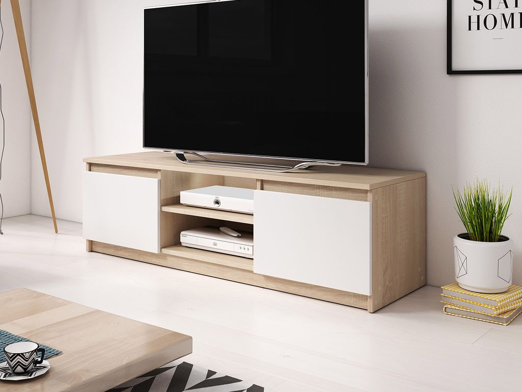 Televizní stolek s LED osvětlením KIKUKO - dub sonoma / Obrázek produktu 