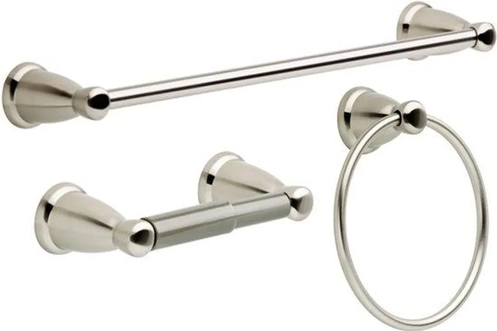 Accessoires de bain en laiton satiné 3 pièces finition nickel antique