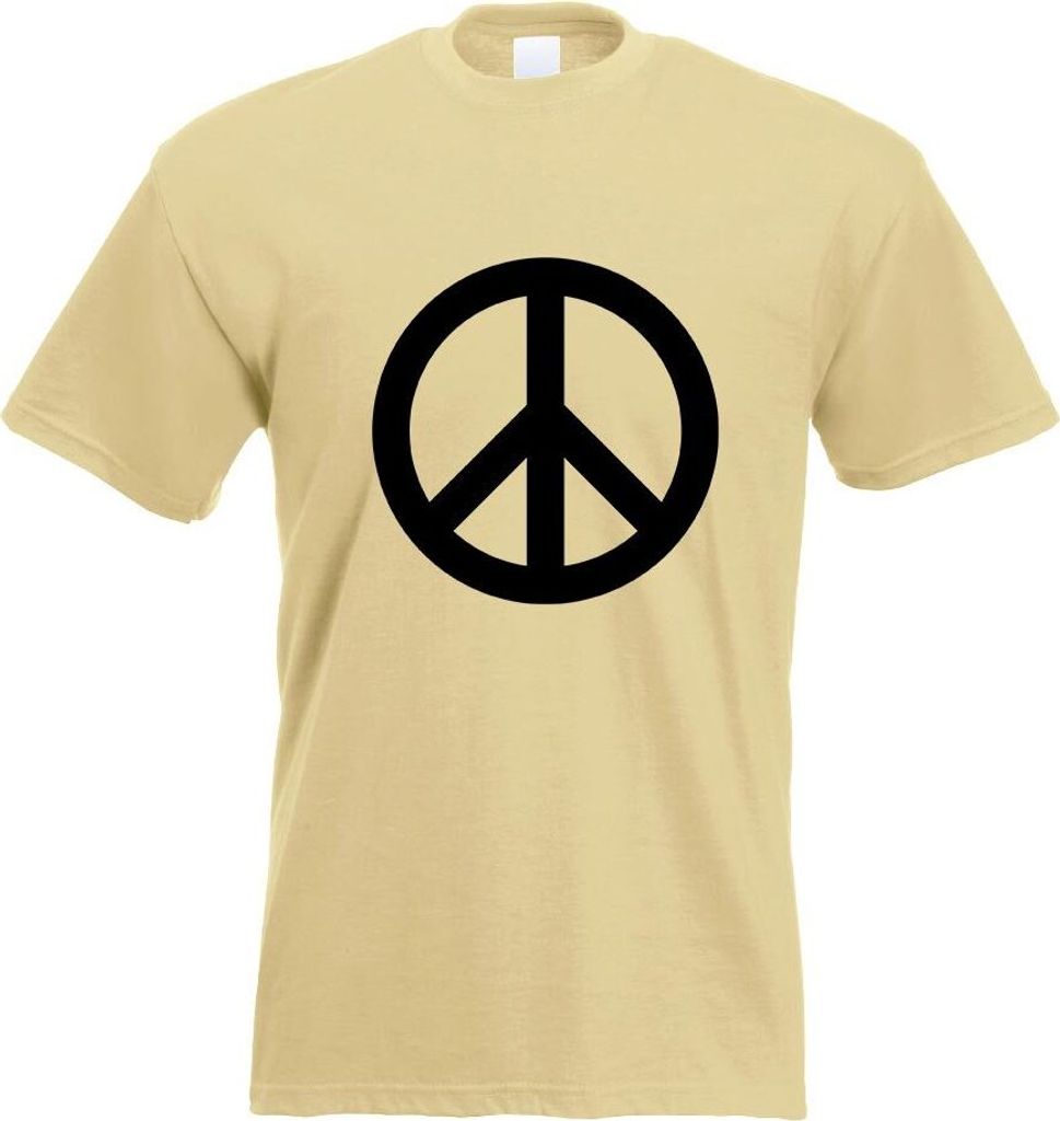 Kiwistar - T-Shirt - Khaki - Peace Motiv Bedruckt Funshirt Design Print - mit Motiv Bedruckt - Funshirt Design - Sport - Freizeit - Herren - XXL