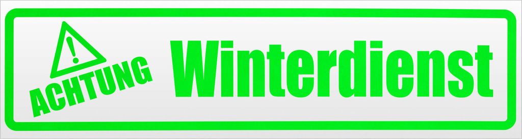 Kiwistar Achtung Winterdienst Magnetschild Schild magnetisch - 20cm Neongrün - Magnetfolie für Auto PKW Kfz
