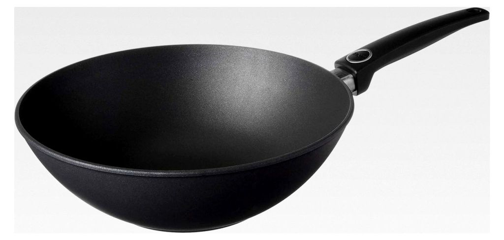 Wok aus Aluminiumguss, diamantverstärkt, antihaftbeschichtet, kratzfest, 29 cm, Schwarz