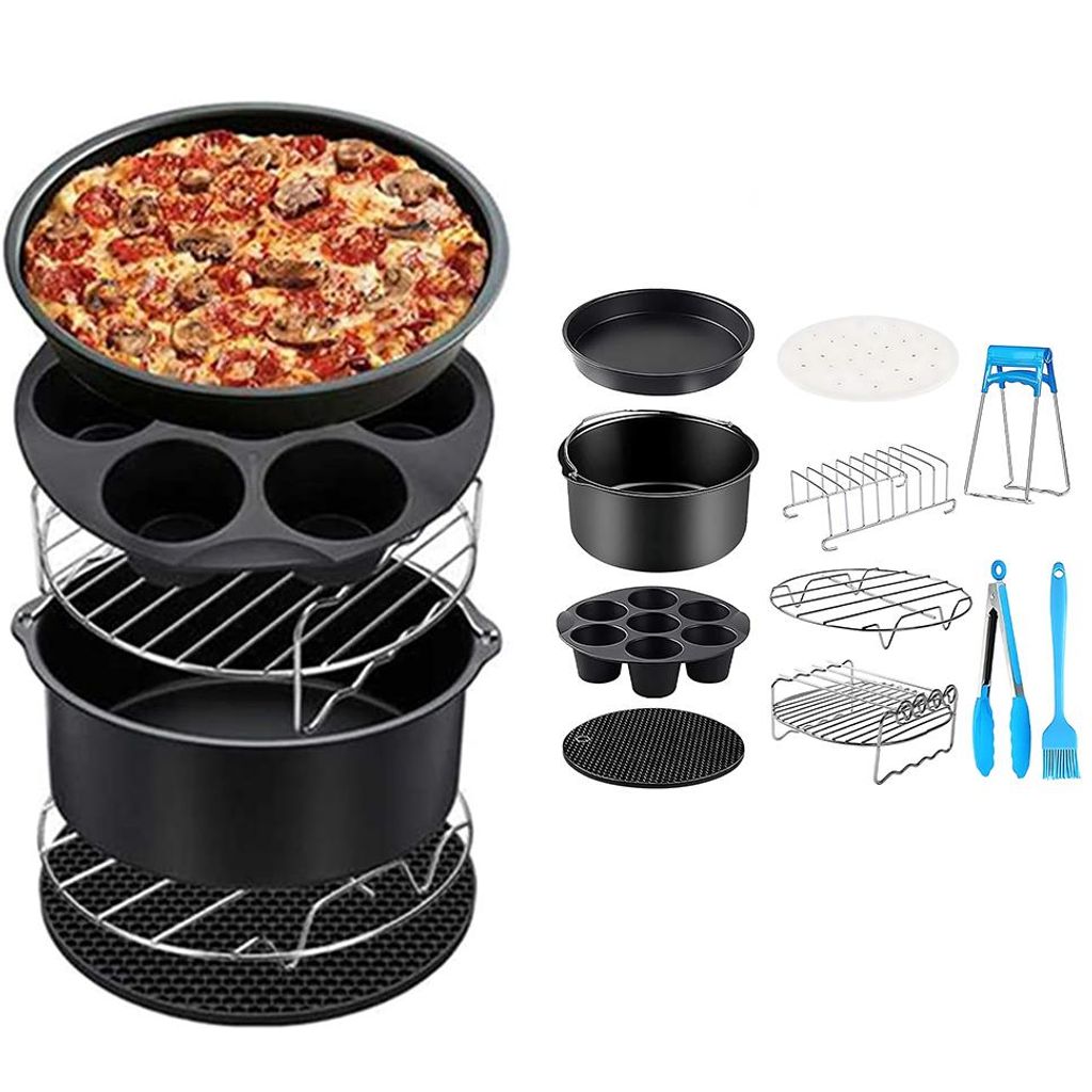 12tlg Friteuse Zubehör Set Heißluftfritteuse Backform Heißluftofen Backzubehör