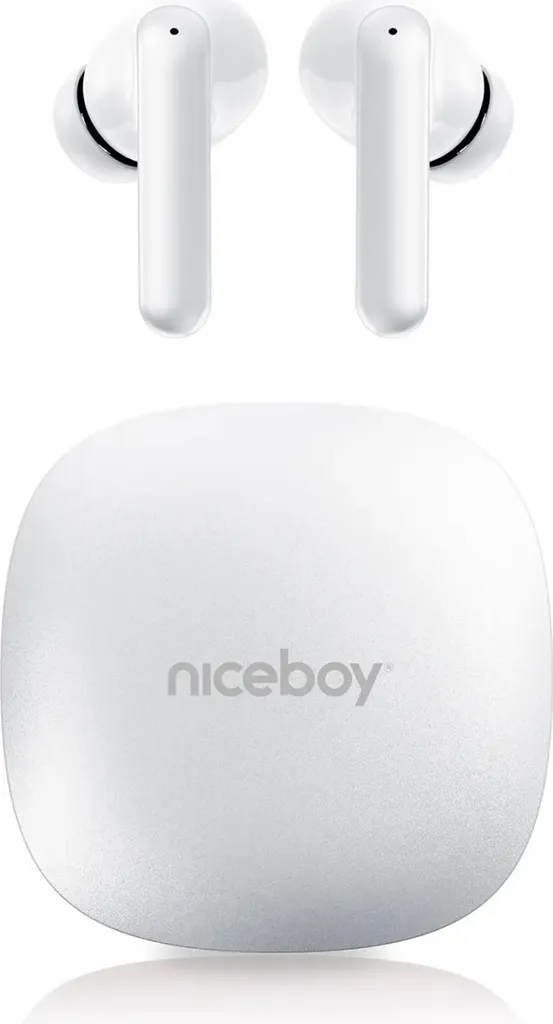 Niceboy Pins 4 PRO blanc Écouteurs Bluetooth pour le Télétravail et Sport