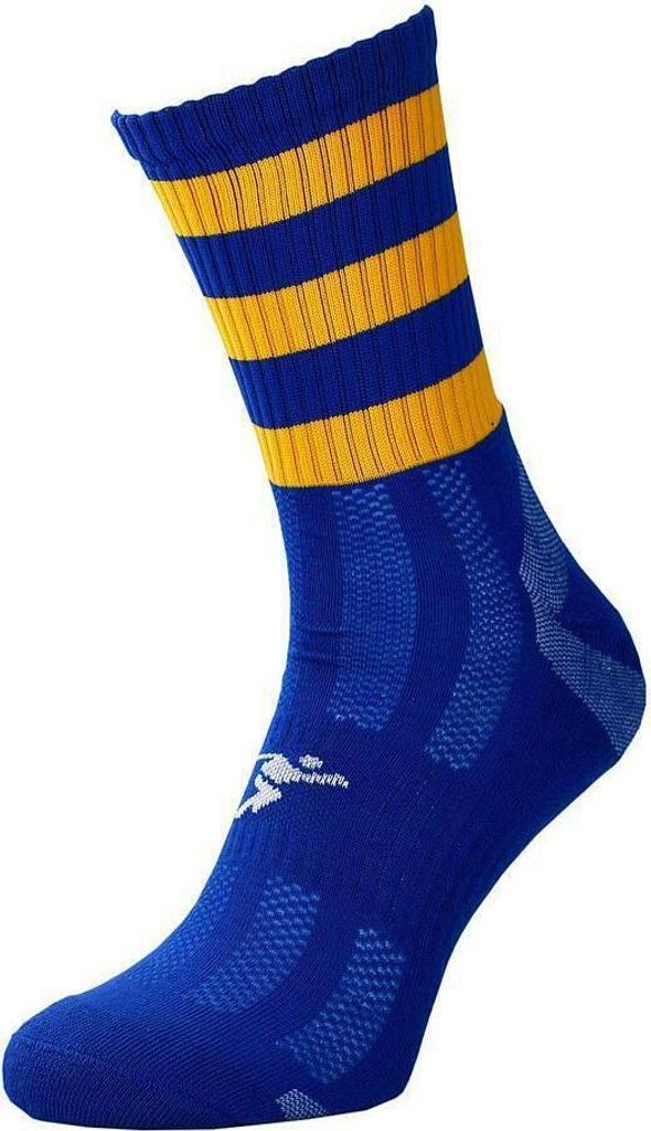 Precision Unisex Pro Geringelte Fußballsocken RD181 (41-45 EU) (Königsblau/Bernsteingelb)