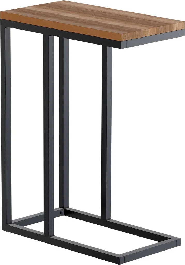 Table d'appoint Manteo 46x25x63 cm en chêne clair pour salon moderne