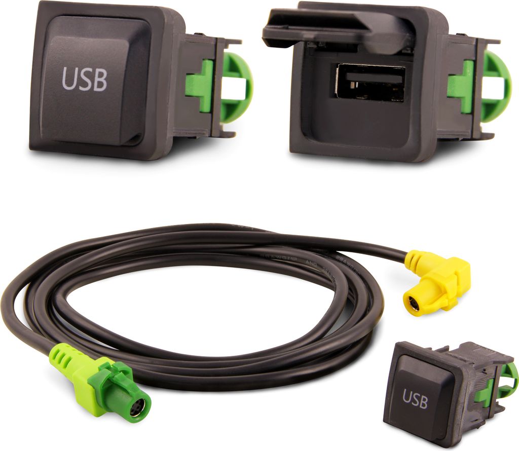 USB Einbau Block Schalter Adapter Kabel Auto Radio passend für VW RCD510 RNS315 RCD300