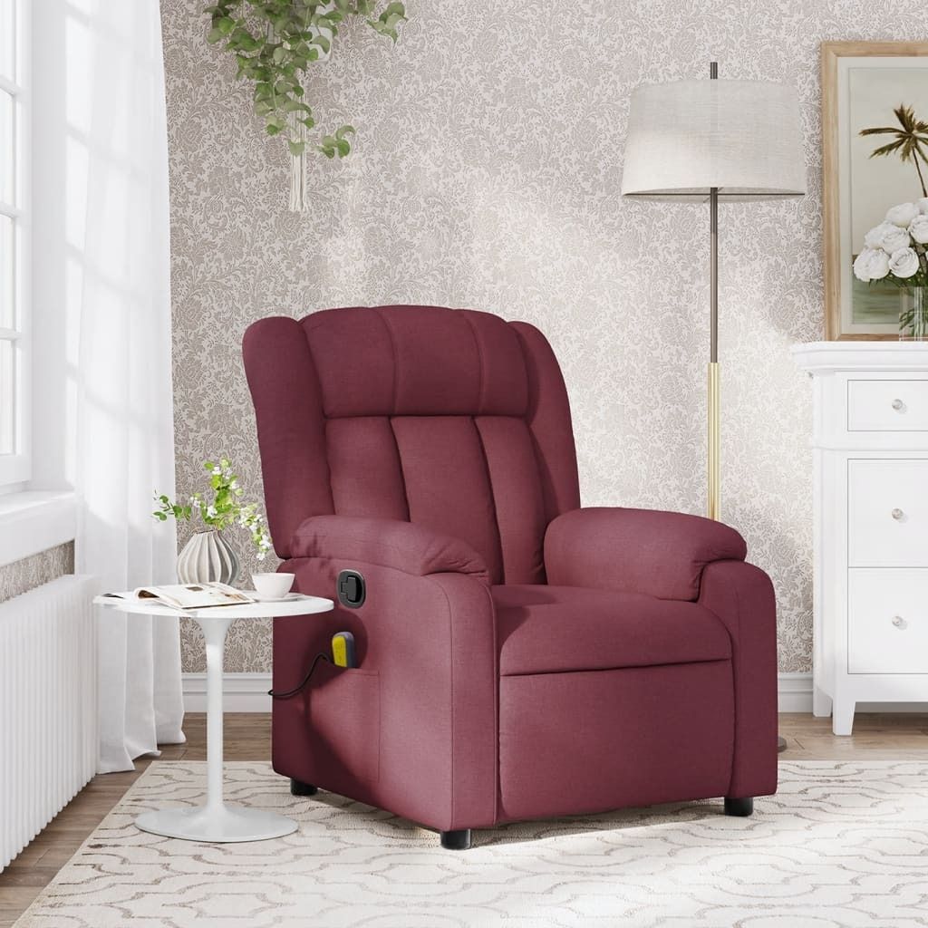 Maison Exclusive - Massagesessel Weinrot Stoff