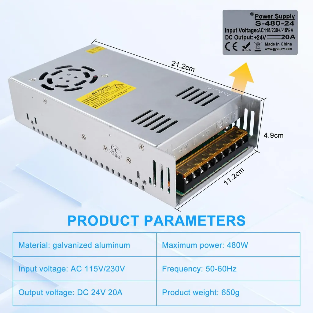 Bloc alimentation 24V 20A anti-scintillement pour système CCTV - 2