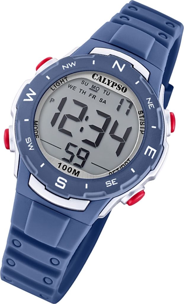 Calypso Uni Digital Uhr K5801/5 Kunststoff Armbanduhr dunkelblau UK5801/5