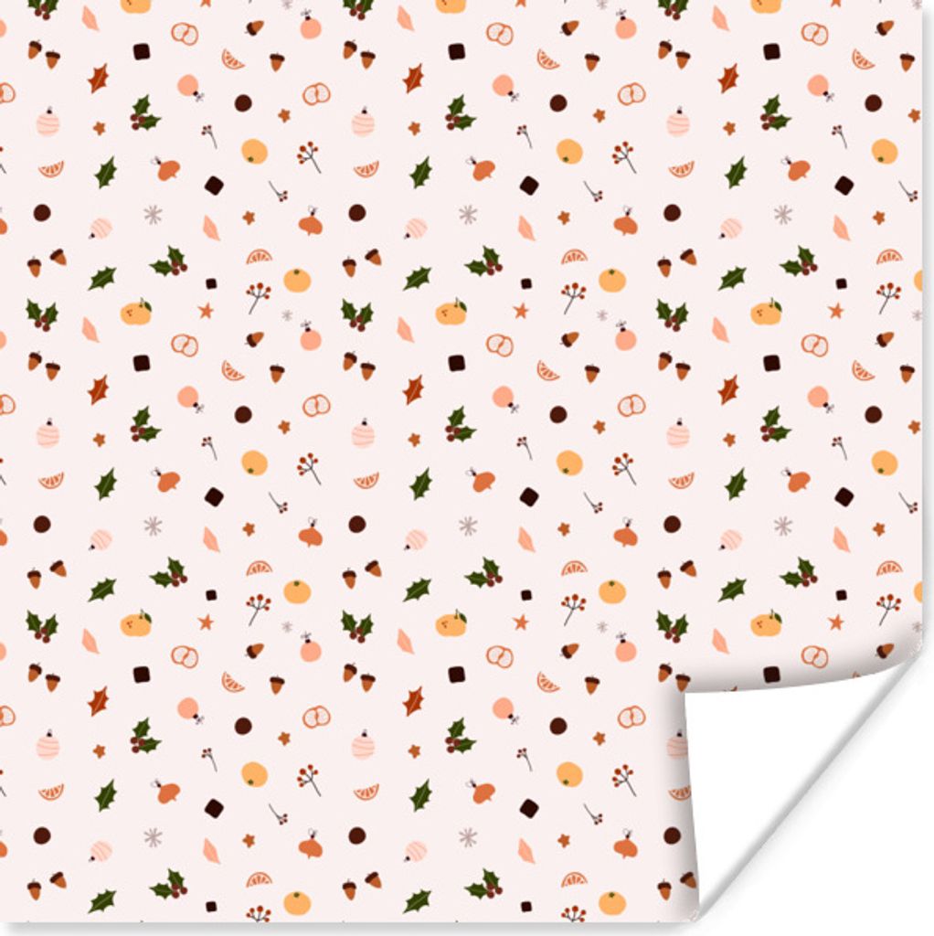 MuchoWow Poster Winter - Schablonen - Weiß 30x30 cm - Wandposter - Printing